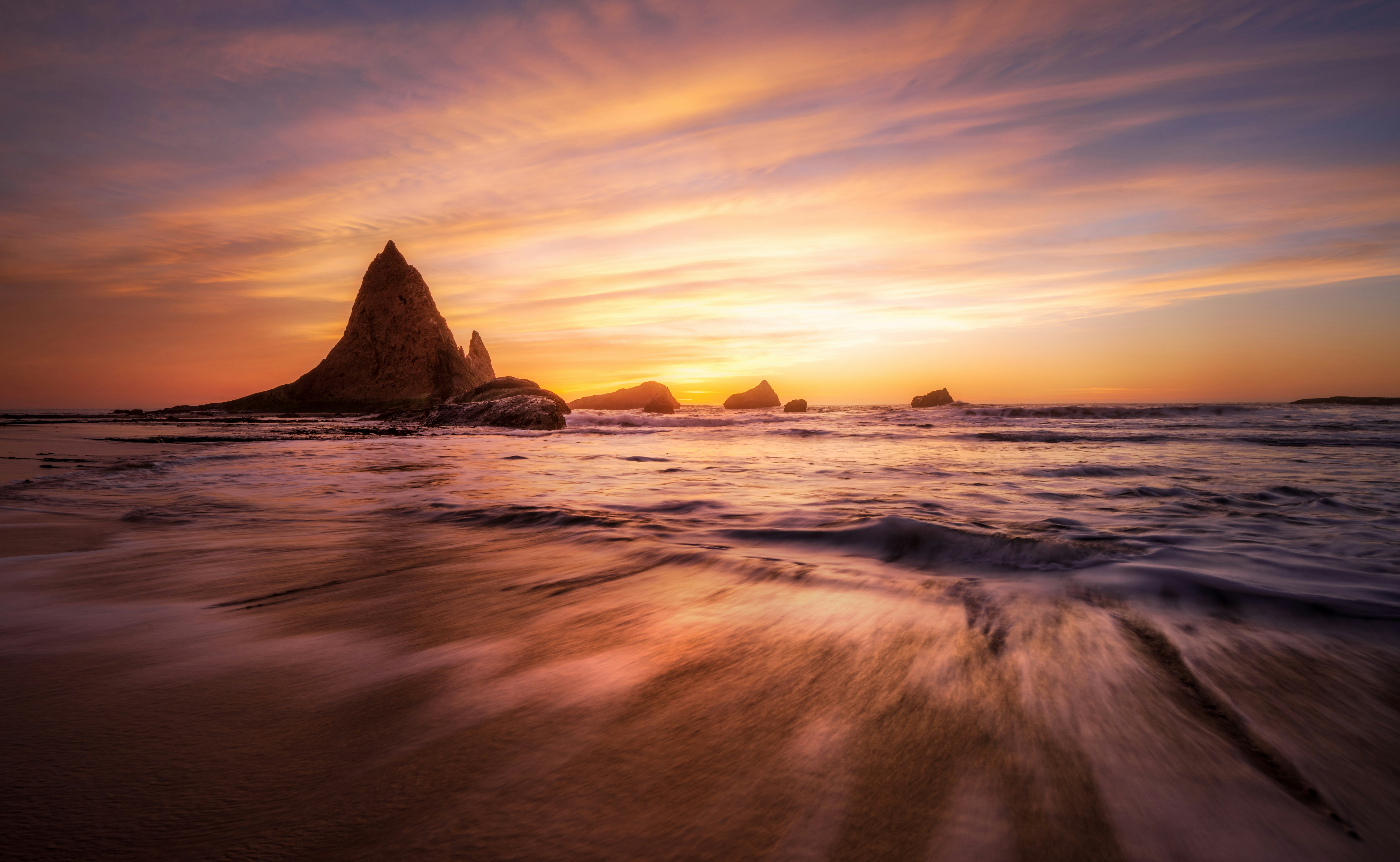Golden sunset over the Indian Ocean at Kikambala beach